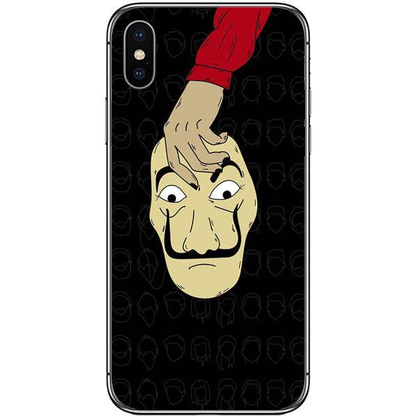 Husa din Silicon, La Casa de Papel Mask copy pentru iPhone X, Multicolor