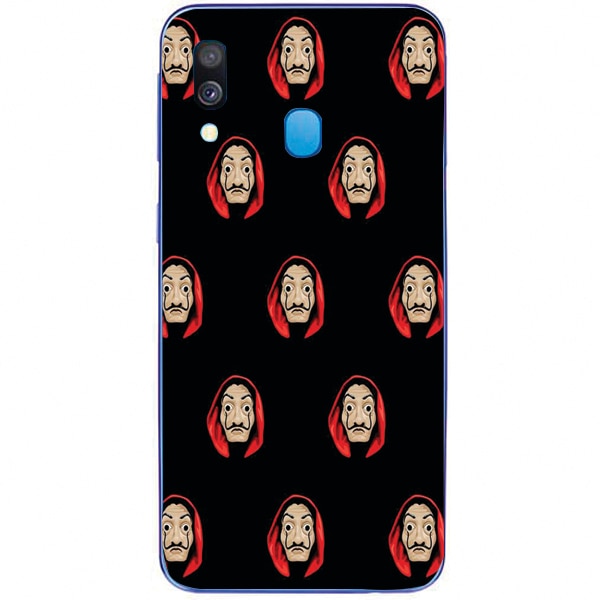 Husa din Silicon, La Casa de Papel Masks copy pentru Samsung Galaxy A40, Multicolor
