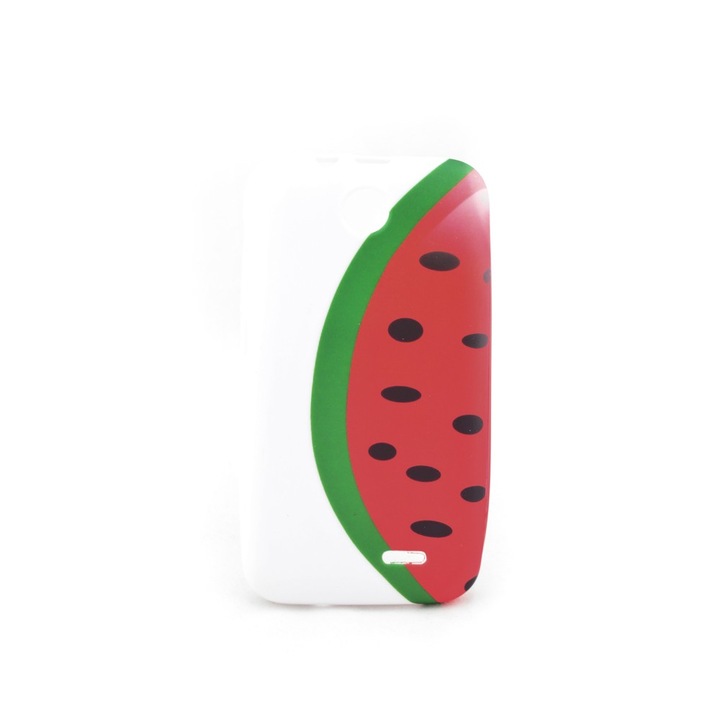 Калъф HTC Desire 310, Watermelon, силиконов, бял