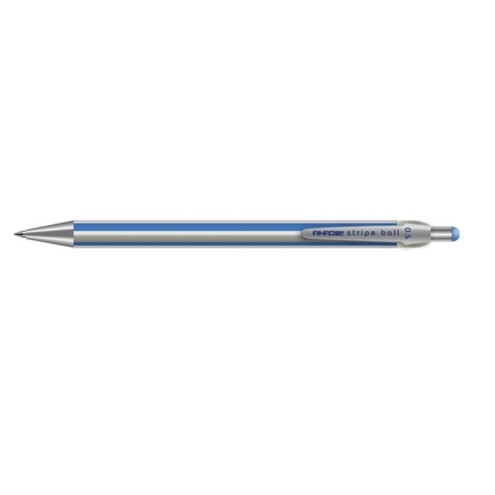 Pix AIHAO, Varf 0.5 mm, Scriere Albastra, Retractabil, Corp Plastic Gri/Albastru
