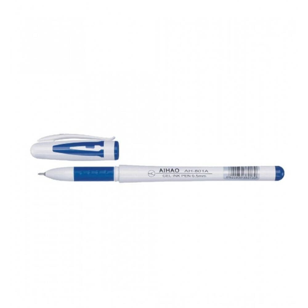 Pixuri Gel AIHAO, 48 Buc/Set, Varf 0.5 mm, Scriere Albastra, Corp din Plastic Alb/Albastru