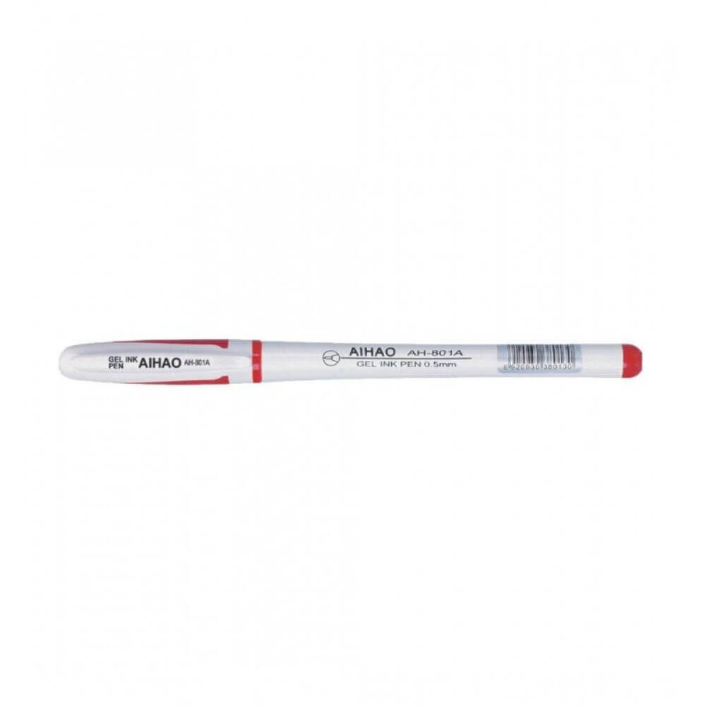 Pixuri Gel AIHAO, 48 Buc/Set, Varf 0.5 mm, Scriere Rosie, Corp din Plastic Alb/Rosu