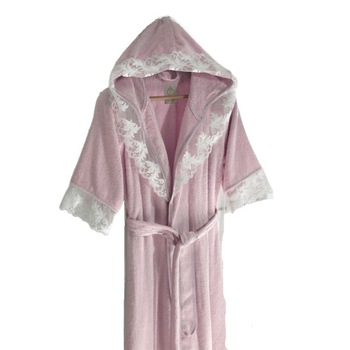Halat de baie cu gluga bambus si bumbac, Altinbasak, marime XL, Margarete Pudra Halat de baie cu gluga bambus si bumbac, Altinbasak, marime XL, Margarete Pudra