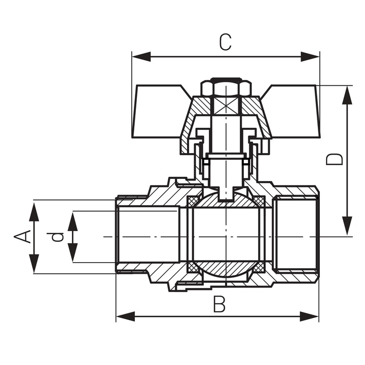 Robinet Ferro apa PN25 3/4 FI-FE