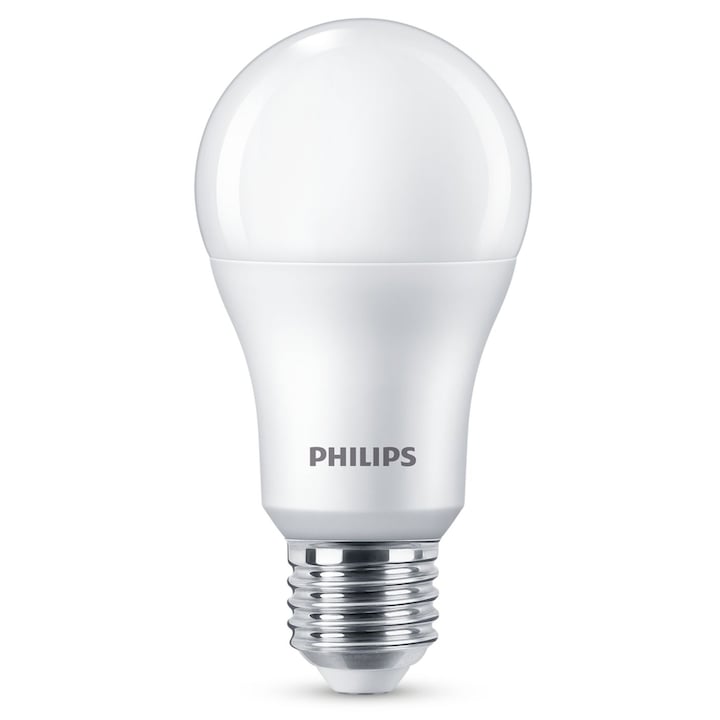 Bec LED Philips, E27, 13W (90W), 1450 lm, lumina naturala rece (6500K), clasa energetica F