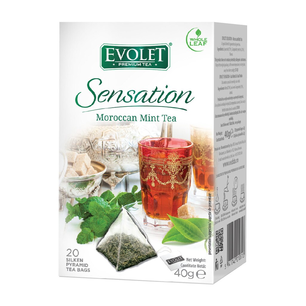 Ceai Moroccan Mint Tea EVOLET 20 plicuri piramida 40g