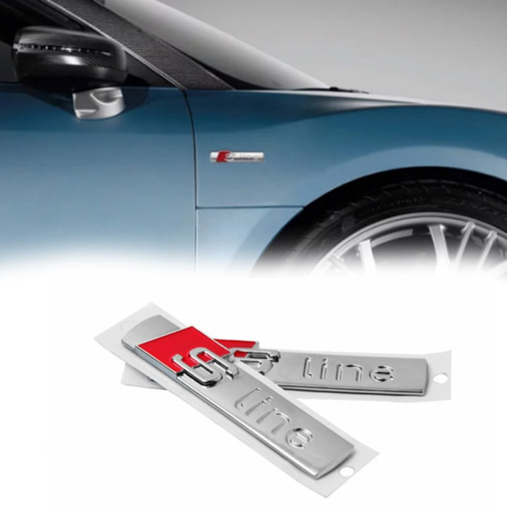 MyWebshop Sline embléma készlet, Audi sárvédőhöz, fém