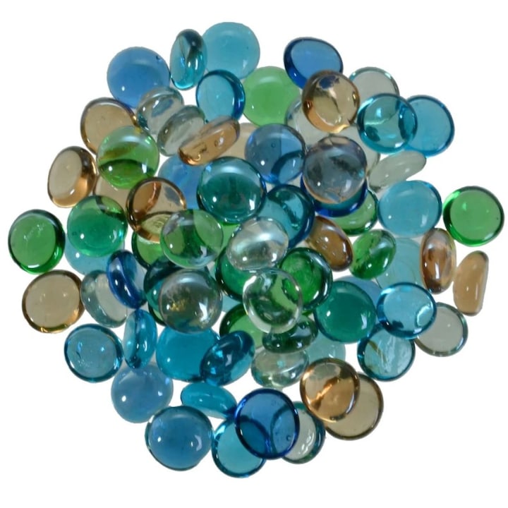 Set pietre decorative, Zola®, din sticla transparenta, culori pastelate, 340 gr