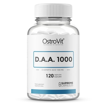 Supliment alimentar, Acid D-Aspartic (3000 mg), OstroVit Supreme Capsules D.A.A 1000 - 120 capsule (40 doze) Supliment alimentar, Acid D-Aspartic (3000 mg), OstroVit Supreme Capsules D.A.A 1000 - 120 capsule (40 doze)