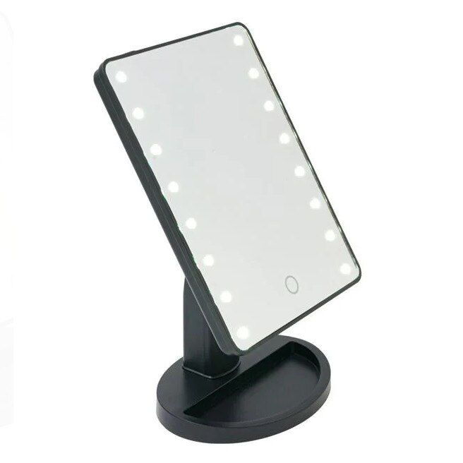 Oglinda neagra pentru machiaj cu 16 leduri, SG, 17x27x12 cm