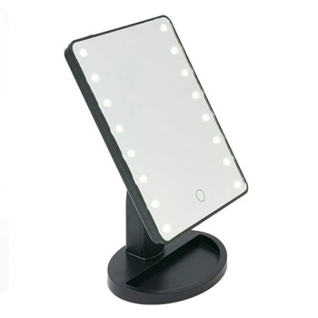 Oglinda neagra pentru machiaj cu 16 leduri, SG, 17x27x12 cm Oglinda neagra pentru machiaj cu 16 leduri, SG, 17x27x12 cm