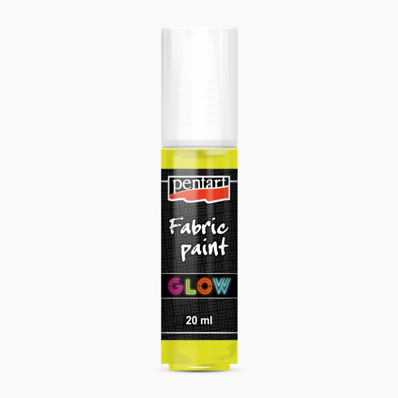 Vopsea pentru textile 3D Glow in the dark Pentart 20 ml - galben