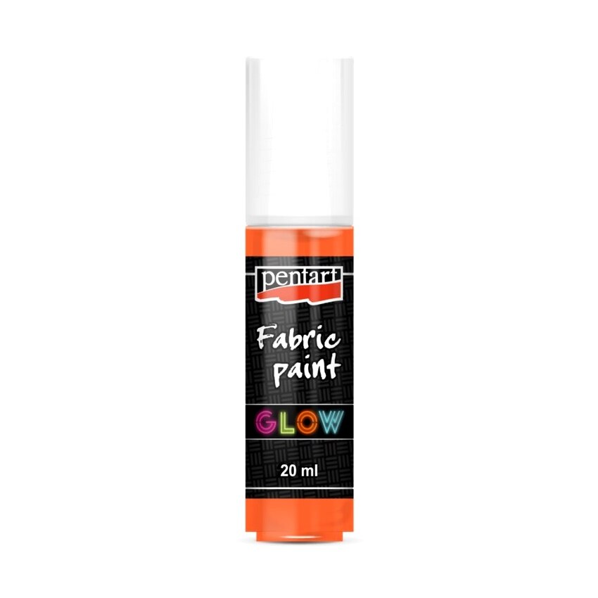 Vopsea pentru textile 3D Glow in the dark Pentart 20 ml - portocaliu