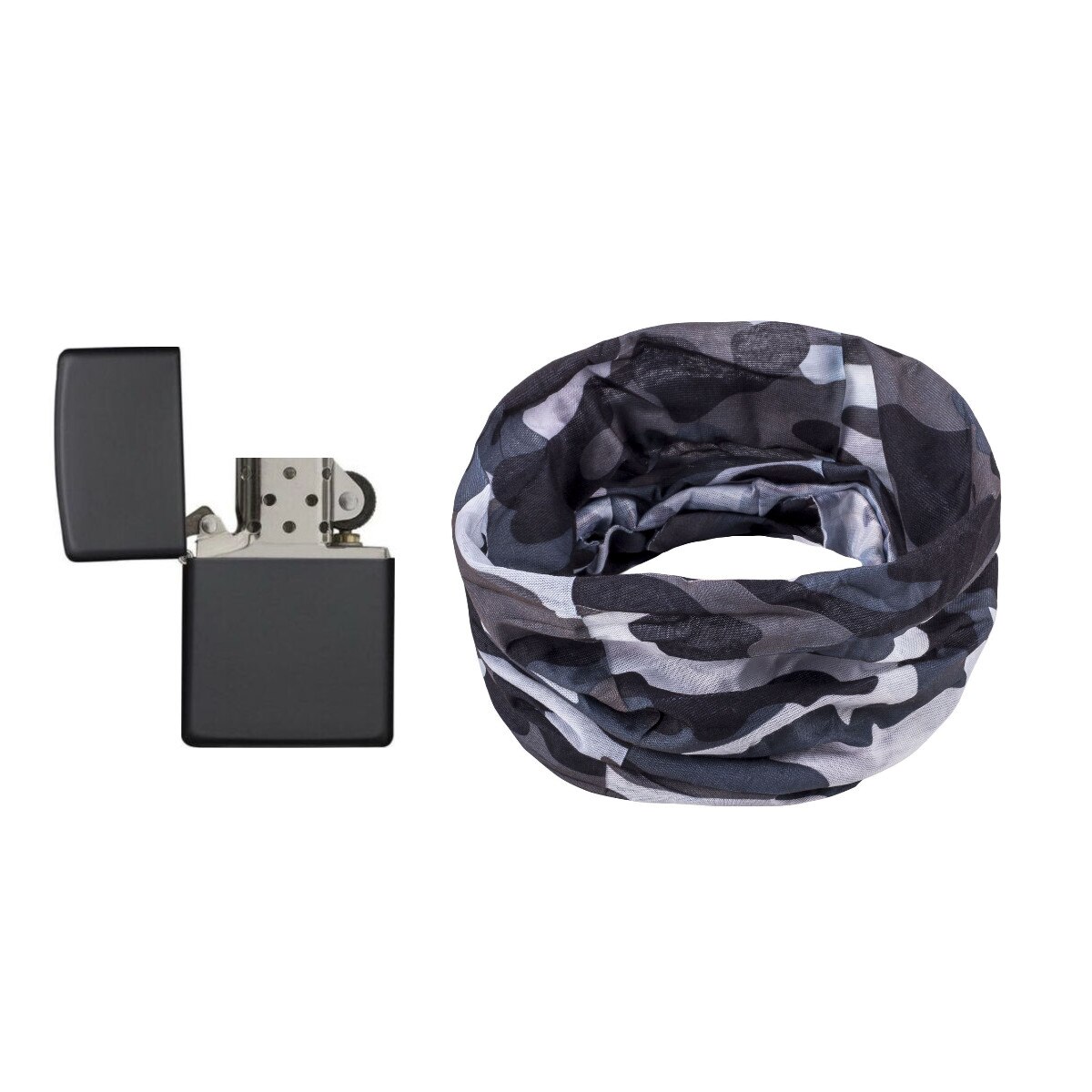 Kit Supravietuire format din Bandana Army si Bricheta Retro reincarcabila
