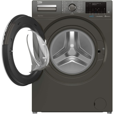 Пералня Beko WUE8736XCM, 8 кг, 1400 об/мин, Клас C, SteamCure, HomeWhiz, Мотор ProSmart Inverter, Bluetooth, Антрацит