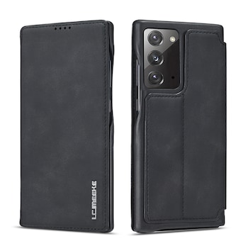 Husa Samsung Galaxy Note 20, CaseMe, slim piele, stand, inchidere magnetica, textura fina, Negru