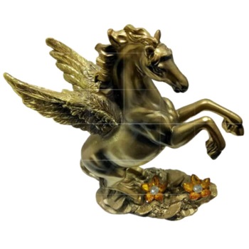 Decoratiune calul Pegas, Polirasina, 17 cm x 20 cm, Auriu Decoratiune calul Pegas, Polirasina, 17 cm x 20 cm, Auriu