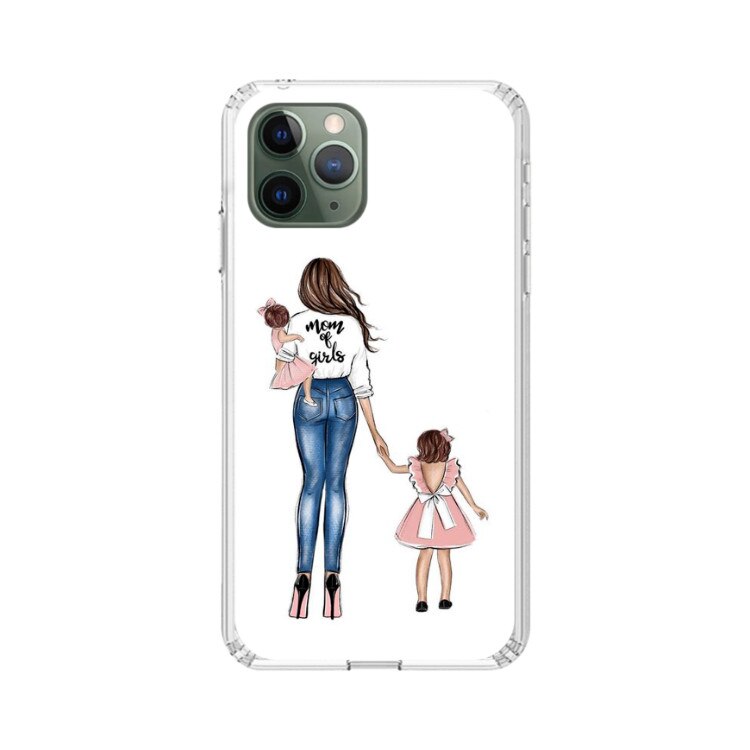 Husa silicon transparenta iPhone 11 Pro Max Mom of girls