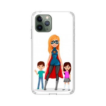 Husa silicon transparenta iPhone 11 Pro Max Super mama Husa silicon transparenta iPhone 11 Pro Max Super mama