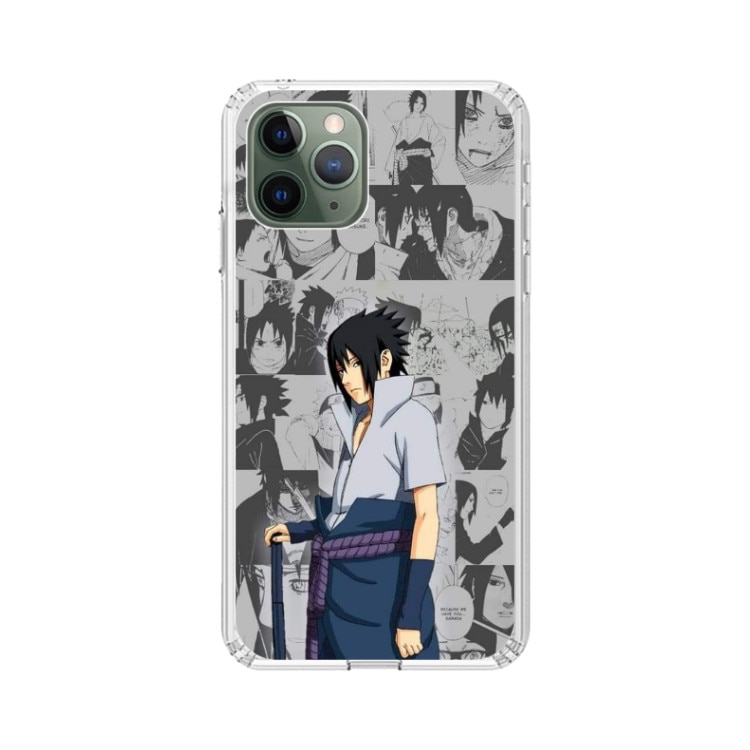 Husa silicon neagra iPhone 11 Pro Naruto Manga Sasuke