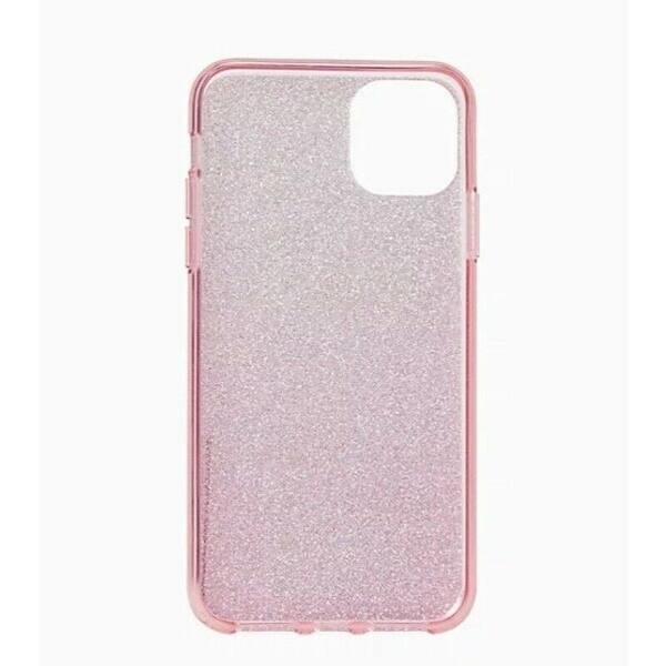 Husa protectie compatibila cu iPhone 11 ultra slim din silicon, cu 3 straturi protective, Fashion, cu sclipici Glitter, Roz