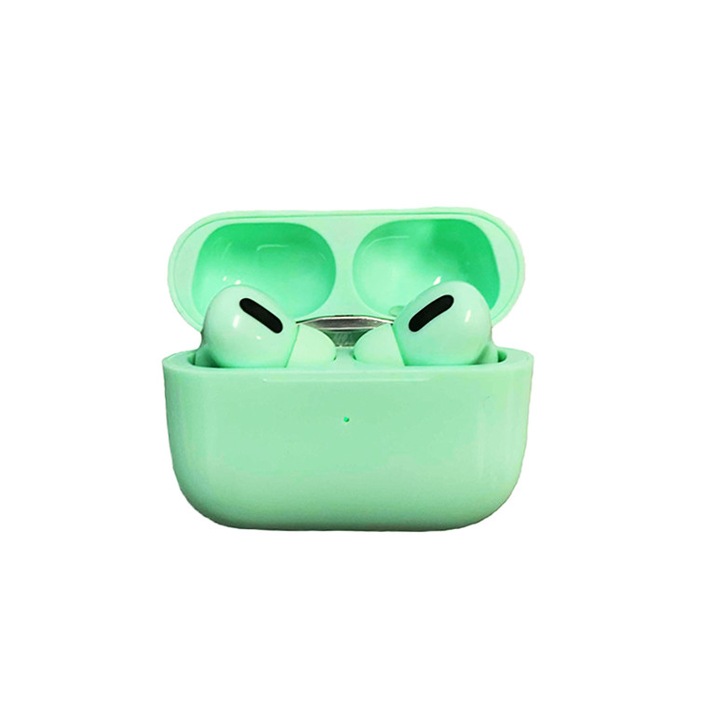 SIKS PRO vezeték nélküli fülhallgató, ergonomikus kialakítással, Bluetooth V5.0+, Android / iOS kompatibilis, 15 m hatótávolság, 3D hangzás, érintésvezérlés, vízálló, zöld