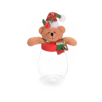 Borcan decorativ Craciun model Ursulet Ø 8 cm x 21 H Borcan decorativ Craciun model Ursulet Ø 8 cm x 21 H