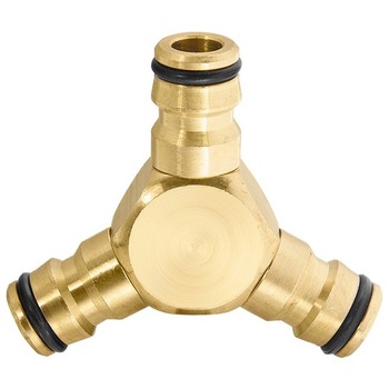 Conector triplu pentru furtun din alama Palisad Conector triplu pentru furtun din alama Palisad