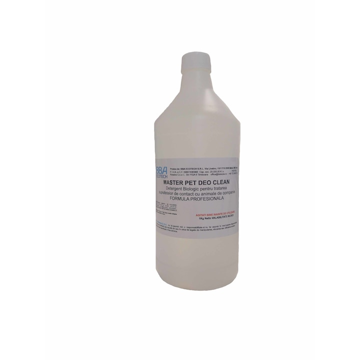 Detergent biologic cu neutralizarea mirosului pentru tratamentul suprafetelor de contact cu animale de companie,MasterPet Deo Clean,concentrat 1L