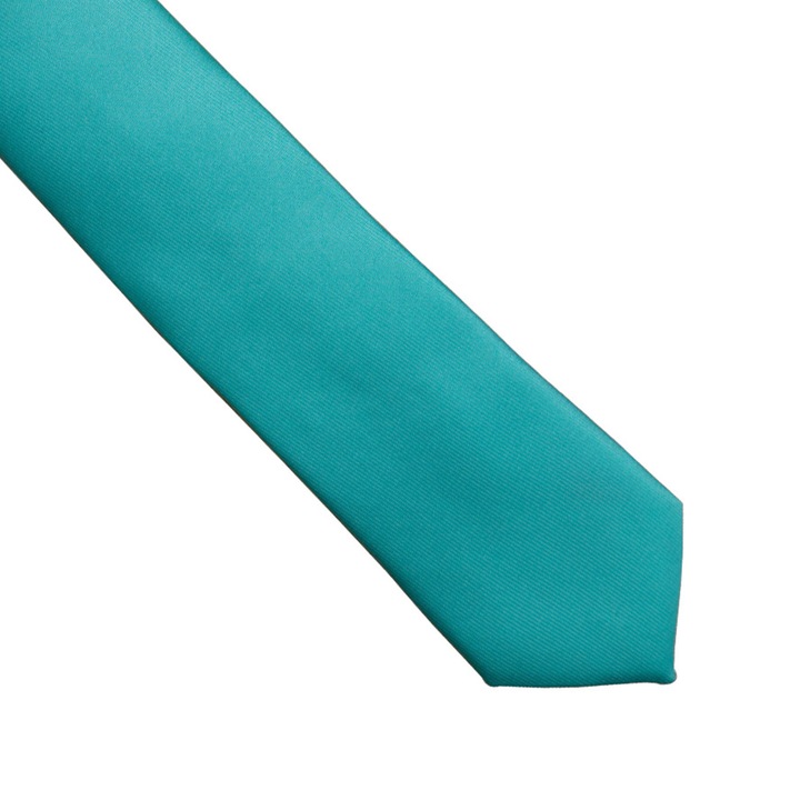 Cravata lata, Onore, turcoaz, microfibra, 145 x 8 cm, model uni