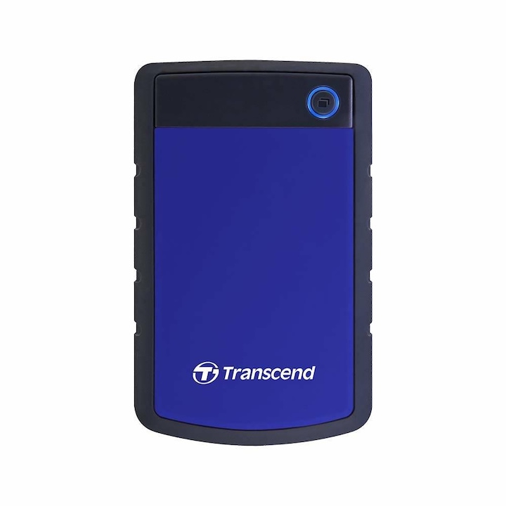 Disc dur extern Transcend StoreJet 25H3P de 4 TB de 2,5 inchi USB 3.0 (TS4TSJ25H3B) rezistent la socuri negru-albastru (TS4TSJ25H3B)