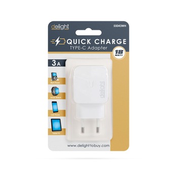 Adaptor Delight AC PD18W , Tip C, Incarcare rapida, Alb Adaptor Delight AC PD18W , Tip C, Incarcare rapida, Alb