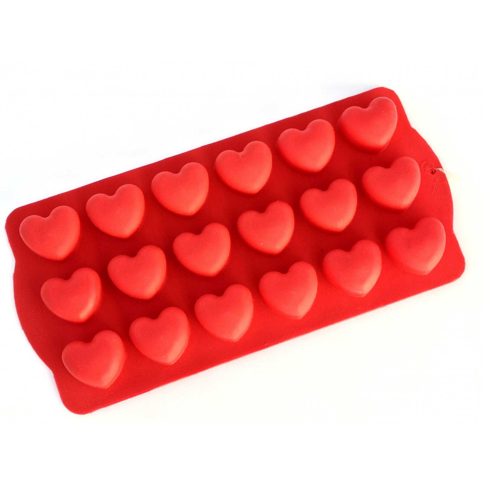 Forme silicon cuburi de gheata sau ciocolata Inima , Mys Silicone, 21.5 cm, 10 cm, 2 cm, Rosu