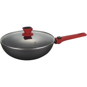Tigaie wok cu capac Amercook Infito, 28 cm, aluminiu, inductie Tigaie wok cu capac Amercook Infito, 28 cm, aluminiu, inductie