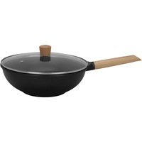 Tigaie wok aluminiu forjat cu capac Amercook Fusumoku, 28 cm, inductie