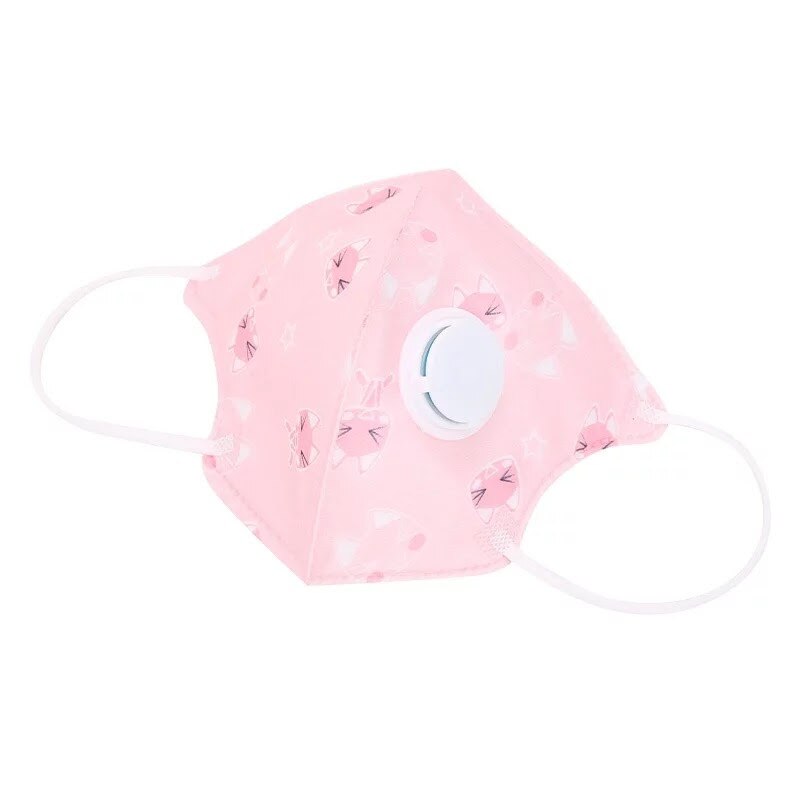 Masca faciala pentru copii cu 5 straturi si supapa de expirare, ambalata individual Pink