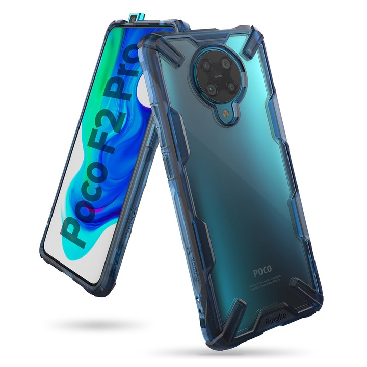 Калъф за телефон Ringke Fusion X Durable с Tpu Bumper за Xiaomi Redmi K30 Pro/ Poco F2 Pro, син