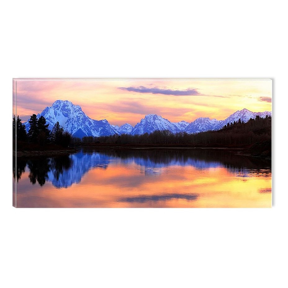 Tablou DualView Startonight Oglinda muntilor, luminos in intuneric, 60 x 120 cm