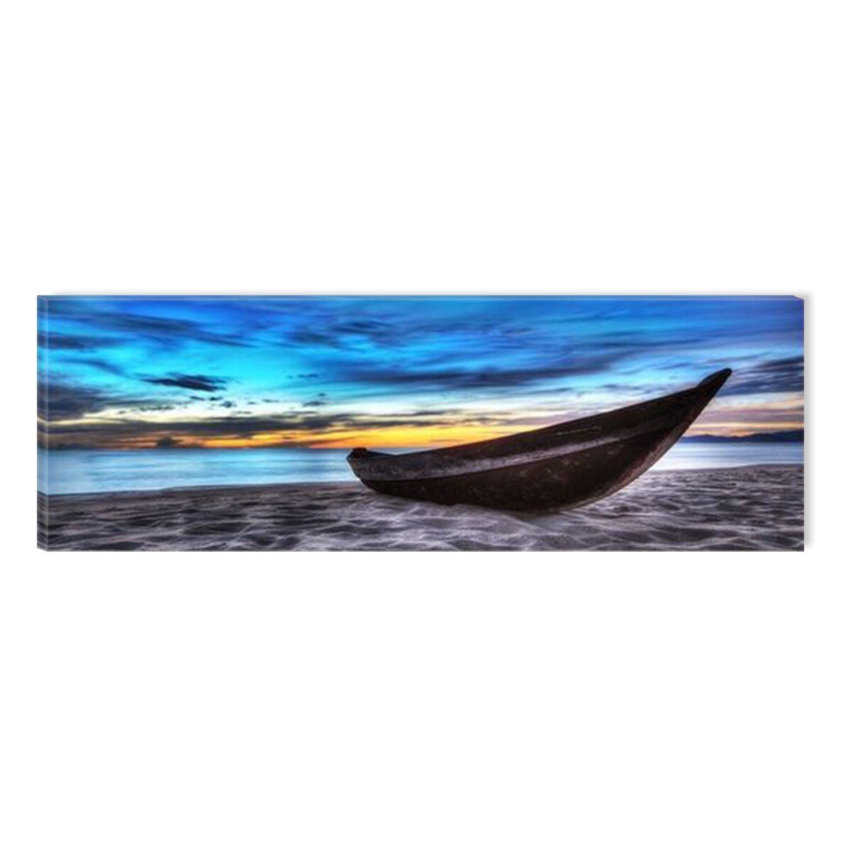 Tablou DualView Startonight Barca pe nisip, luminos in intuneric, 40 x 120 cm