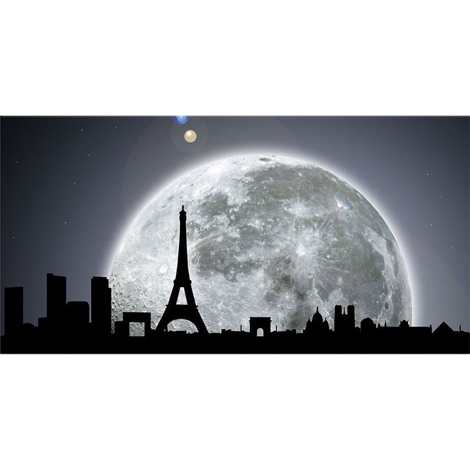 Tablou DualView Startonight Parisul sub lumina lunii, luminos in intuneric, 60 x 120 cm