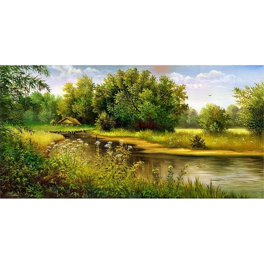 Tablou DualView Startonight Vara pe lac, luminos in intuneric, 60 x 120 cm