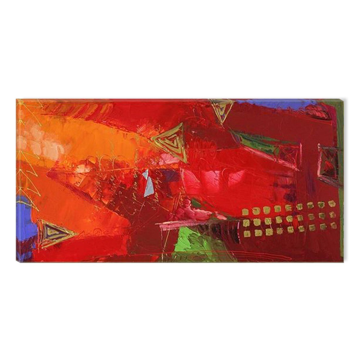 Tablou DualView Startonight Rosu abstract, luminos in intuneric, 60 x 120 cm