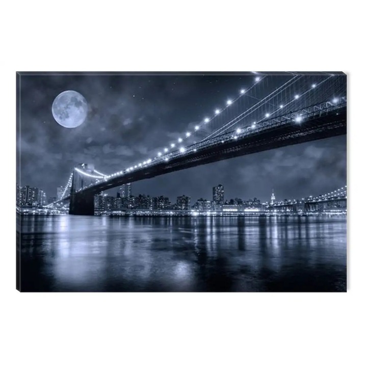 Tablou DualView Startonight Podul Brooklyn, luminos in intuneric, 60 x 90 cm