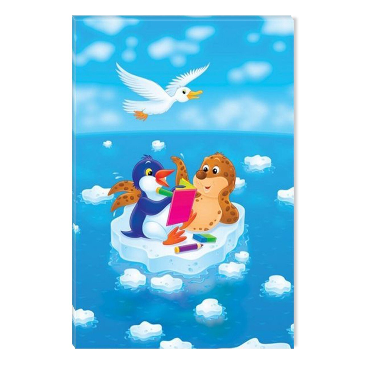 Tablou DualView Startonight Pinguin, Foca, Pescarus, luminos in intuneric, 60 x 90 cm