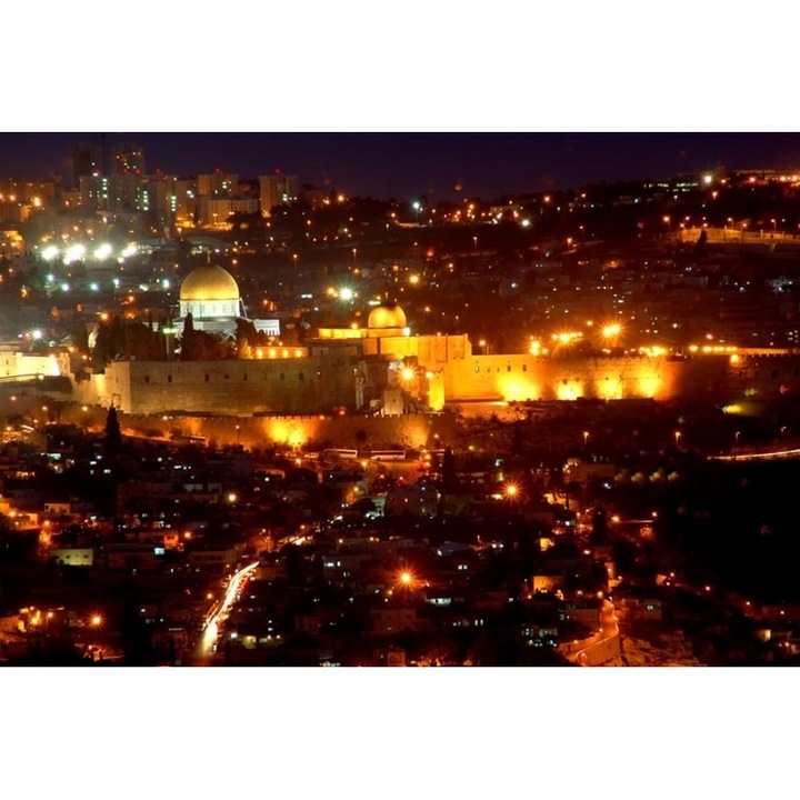 Tablou DualView Startonight Jerusalim, luminos in intuneric, 60 x 90 cm