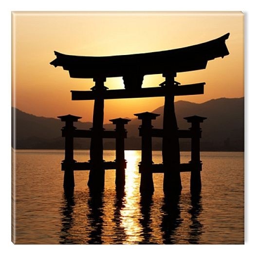 Tablou DualView Startonight Poarta Miyajima Torii , luminos in intuneric, 80 x 80 cm