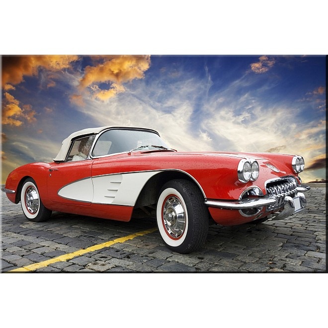 Tablou DualView Startonight Chevrolet Corvette clasic, luminos in intuneric, 80 x 120 cm