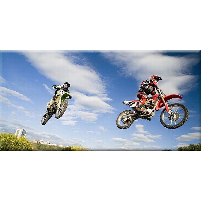 Tablou DualView Startonight Sarituri la motocross, luminos in intuneric, 90 x 180 cm