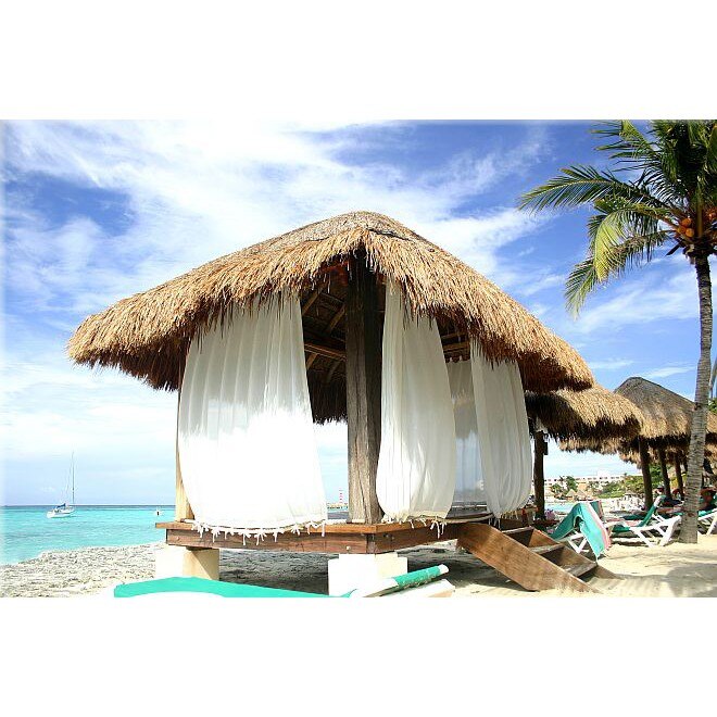 Tablou DualView Startonight Coliba pe plaja, luminos in intuneric, 80 x 120 cm