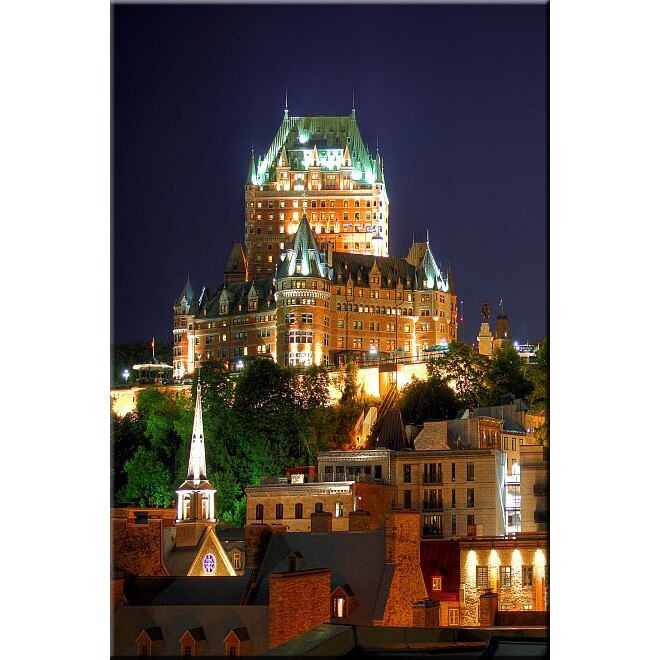 Tablou DualView Startonight Vechiul Quebec, luminos in intuneric, 60 x 90 cm